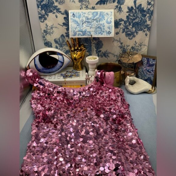 🆕 SIMKHAI 🧿 NWOT Bex Sequined Embellished Maxi Dress, Sorbet Pink - Sz US 12 - Picture 13 of 16